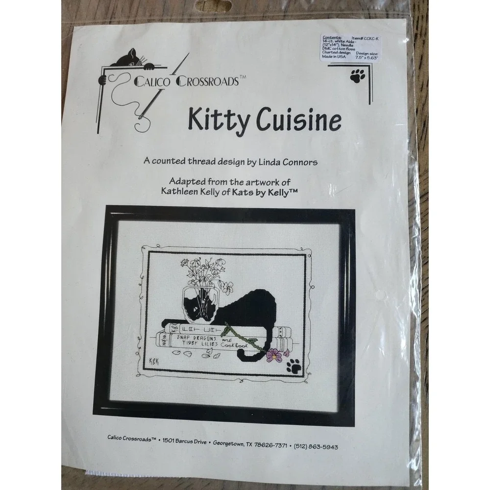 Calico Crossroads Counted Cross Stitch Kats Kit Sealed Cats New Kitty Cuisine